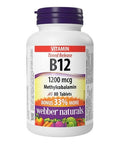 Vitamin B12 Methylcobalamine Timed Release 80 Tabs by Webber Naturals