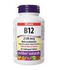 Vitamin B12 Methylcobalamin 60 Tabs by Webber Naturals