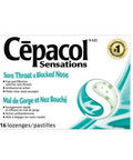 Sensations Sore Throat And Blocked Nose Lozenges 16 Each by Cepacol