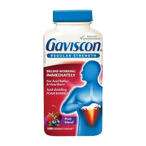 Regular Strength Fruit Antacid 100 Tabs by Gaviscon