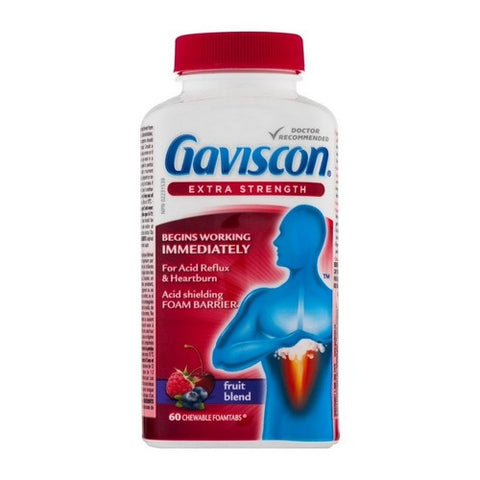 Extra Strength Fruit Antacid 60 Tabs by Gaviscon