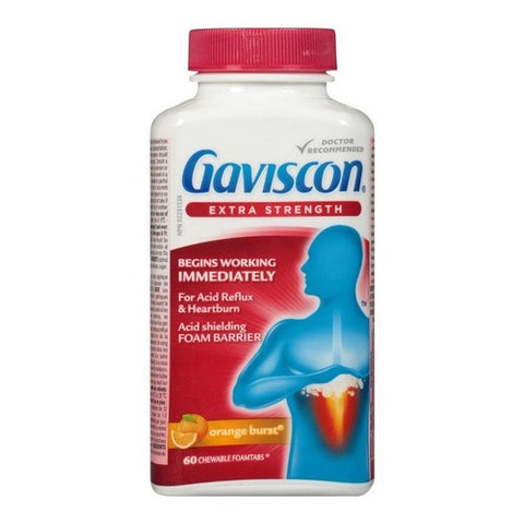 Extra Strength Orange Burst 60 Tabs by Gaviscon