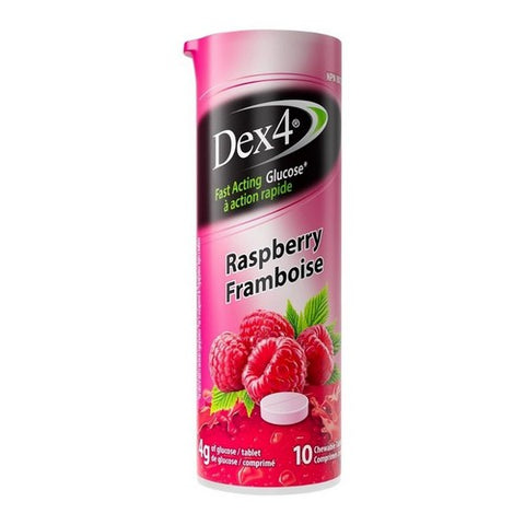 Glucose Tablets Travel Tube Raspberry Flavour 10 Tabs by Dex4