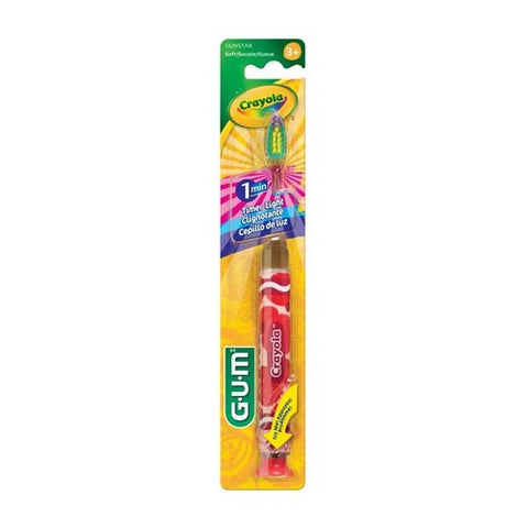 Crayola Kids Flashing Light Timer Soft Toothbrush 1 Count by Gum