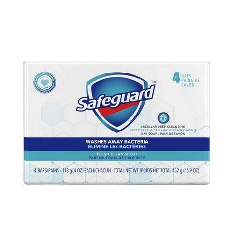 Bar Soap Fresh Clean Scent 4 Count / 113 Grams by Safeguard