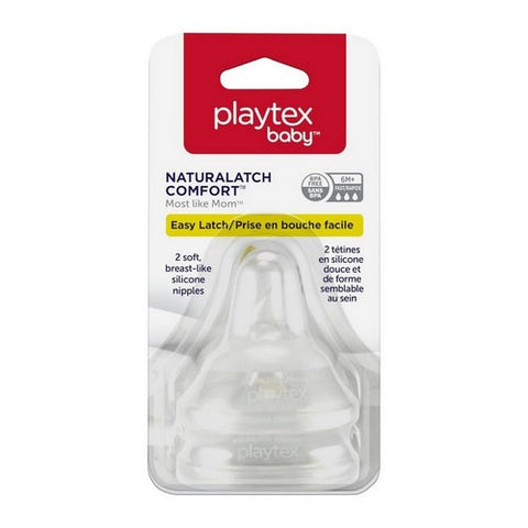 Baby Naturalatch Most Silicone Baby Bottle Nipples 2 Count by Playtex