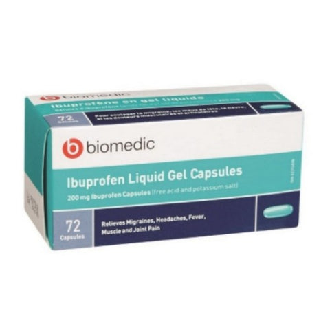 Liqui Gel Ibuprofen 72 Caps by Biomedic