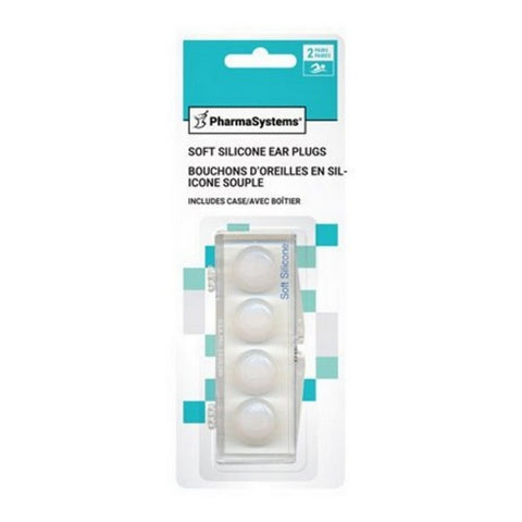 Soft Silicone Clear Ear Plugs 2 Pairs by PharmaSystems