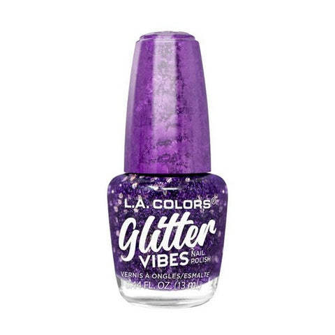 Glitter Vibes Polish Purple Razzi 0.44 Oz by L.A. Colors