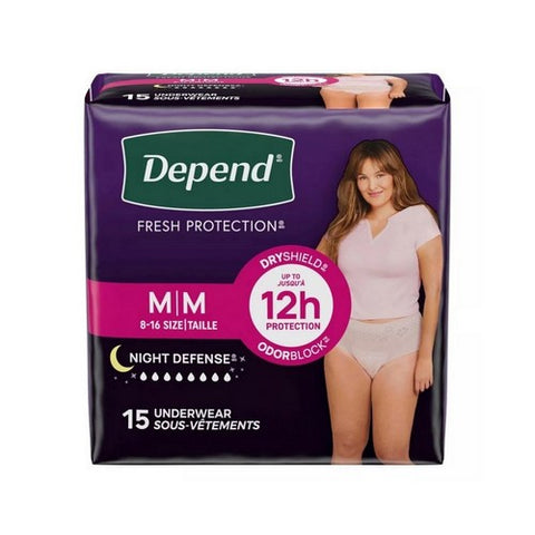 Night Defense Adult Incontinence Underwear Small 15 Count (Case Of 4) by Depend