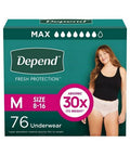 Maximum Absorbency Blush Fresh Protection Female Underwear Medium 76 Count by Depend