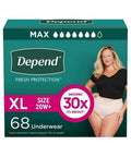Maximum Absorbency Blush Fresh Protection Female Underwear X-Large 68 Count by Depend