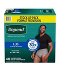 Fresh Protection Underwear For Men Maximum Absorbency Gray Large Jumbo 40 Count by Depend