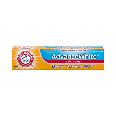 Advance White 3 In 1 Power Fluoride Anticavity Toothpaste Winter Mint 120 Ml by Arm & Hammer
