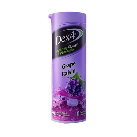Glucose Tablets Grape 10 Count by Dex4