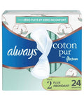 Pure Cotton With FlexFoam Pads Size 2 Heavy Flow Absorbency With Wings Unscented 24 Count by Always