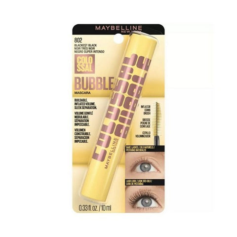 Colossal Bubble Washable Mascara Blackest Black 0.33 Oz (Case Of 3) by Maybelline