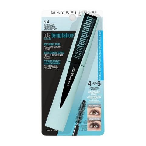 Total Temptation Waterproof Mascara Very Black 9 Ml (Case Of 6) by Maybelline