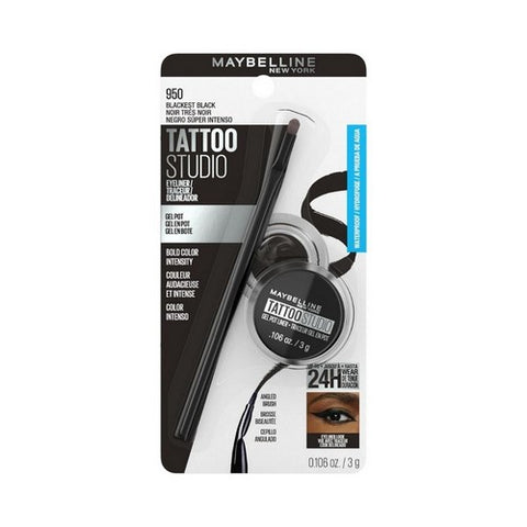 Eye Studio Lasting Drama Gel Eyeliner 950 Blackest Black 0.106 Oz (Case Of 2) by Maybelline