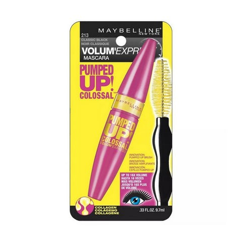 Volum Express Pumped Up Colossal Washable Mascara 213 Classic Black 0.33 Oz (Case Of 2) by Maybelline