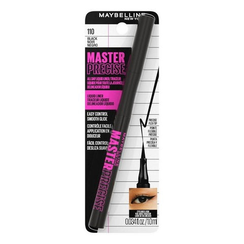 Eyestudio Master Precise All Day Liquid Eyeliner Makeup 110 Black 0.34 Oz (Case Of 2) by Maybelline
