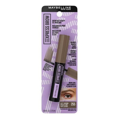 Express Brow Fast Sculpt Eyebrow Gel Mascara 255 Soft Brown 0.09 Oz (Case Of 3) by Maybelline