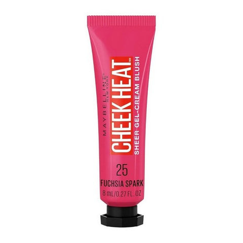Cheek Heat Gel Cream Blush Makeup 25 Fuchsia Spark 0.27 Oz (Case Of 2) by Maybelline