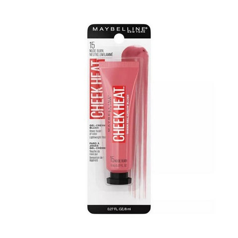 Cheek Heat Gel Cream Blush Makeup 15 Nude Burn 0.27 Oz (Case Of 2) by Maybelline