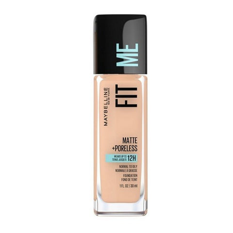 Fit Me Matte Plus Poreless Oil Free Liquid Foundation Nude Beige 1 Oz (Case Of 2) by Maybelline