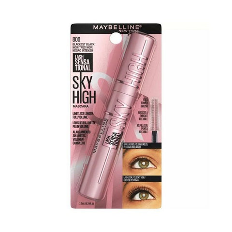 Lash Sensational Sky High Washable Mascara 800 Blackest Black 0.24 Oz (Case Of 3) by Maybelline