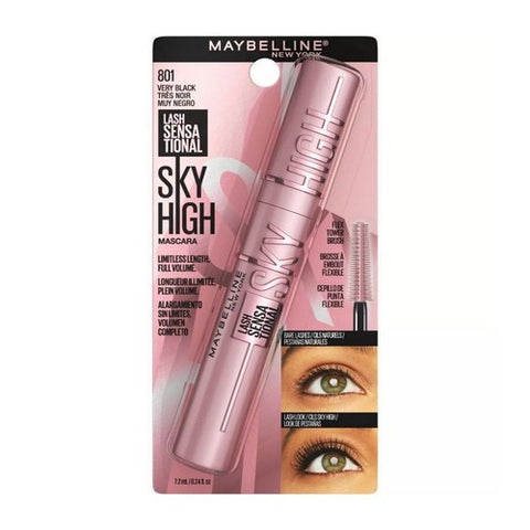 Lash Sensational Sky High Washable Mascara 801 Very Black 0.24 Oz (Case Of 3) by Maybelline