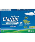 Rapid Dissolve Allergy Medicine Non Drowsy Relief 10 Tablets by Claritin