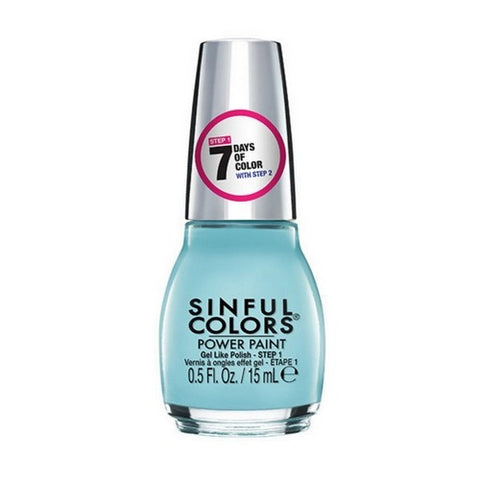 Power Paint Gel Like Nail Polish 2648 Cari-bae-n Aqua Blue 0.5 Oz (Case Of 3) by Sinful Colors