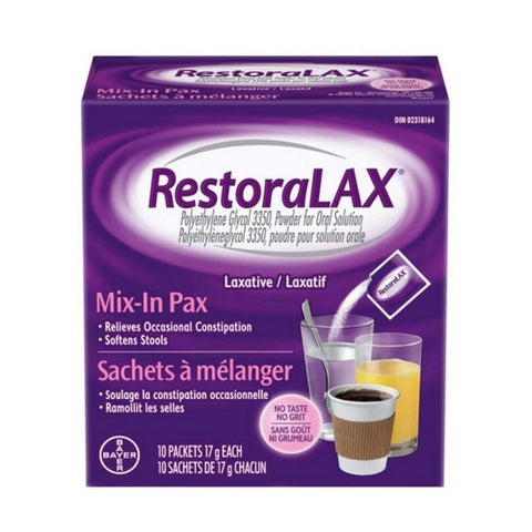 Powder Stool Softener Laxative 10 Count by Restoralax