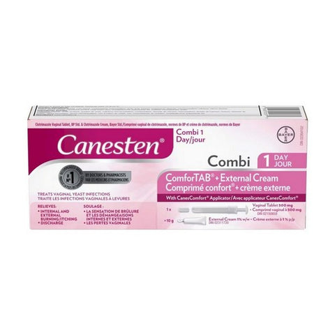 Combi Three Day Vaginal Tablet And External Cream 1 Count by Canesten