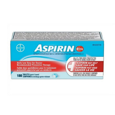 Aspirin Coated Daily Low Dose 180 Tablets by Aspirin