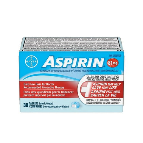 Aspirin Coated Daily Low Dose 30 Tablets by Aspirin