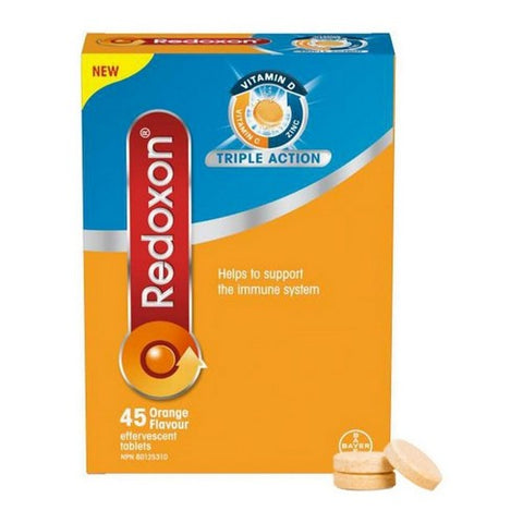 Triple Action Vitamin C Vitamin D And Zinc Orange 45 Tablets by Redoxon