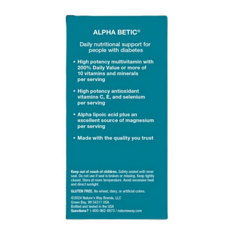 Nature's Way, Alpha Betic Multivitamin Tablets, 30 Count