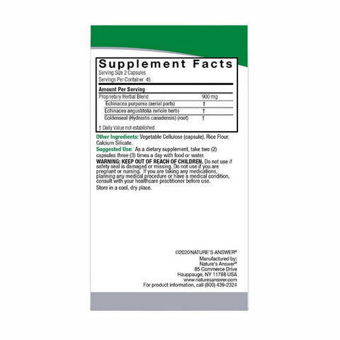 Nature's Answer, Echinacea-Goldenseal, 90 Vcaps