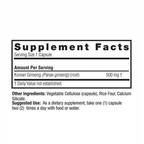 Nature's Answer, Ginseng Root Korean, 50 Vcaps