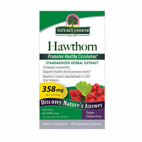 Nature's Answer, Hawthorn Leaf Standardized, 60 Veg Caps