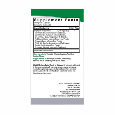 Nature's Answer, Liver Support, 90 Vcaps
