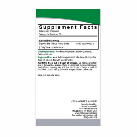 Nature's Answer, Slippery Elm Bark, 90 Caps