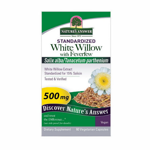 Nature's Answer, White Willow with Feverfew Standardized, 60 Veg Caps
