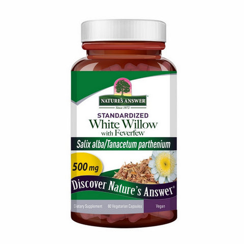 Nature's Answer, White Willow with Feverfew Standardized, 60 Veg Caps