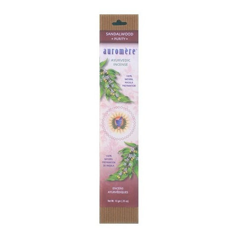 Auromere, Ayurvedic Incense, Sandalwood 10 Gms