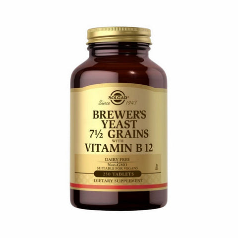 Solgar, Brewer's Yeast 7 1/2 Grains Tablets with Vitamin B12, 250 Tabs
