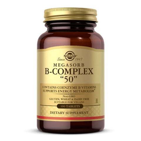 Solgar, Megasorb B-Complex, 50 mg, 100 Tabs