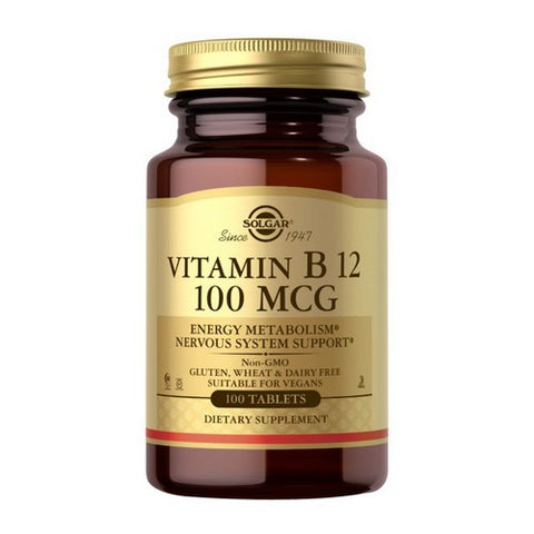 Solgar, Vitamin B12, 100 mcg, 100 Tabs